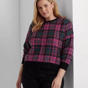 Lauren Ralph Plaid Wool-Blend Sweater XXL NWT Orig $195